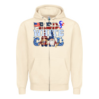 Sandshell Red white cool with gnomies 4th of july Zipper Hoodie - HowdyJamesFarm