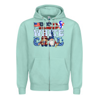 Seafoam Red white cool with gnomies 4th of july Zipper Hoodie - HowdyJamesFarm