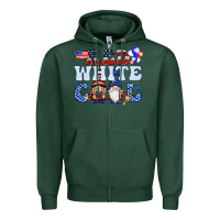 Sports Green Red white cool with gnomies 4th of july Zipper Hoodie - HowdyJamesFarm