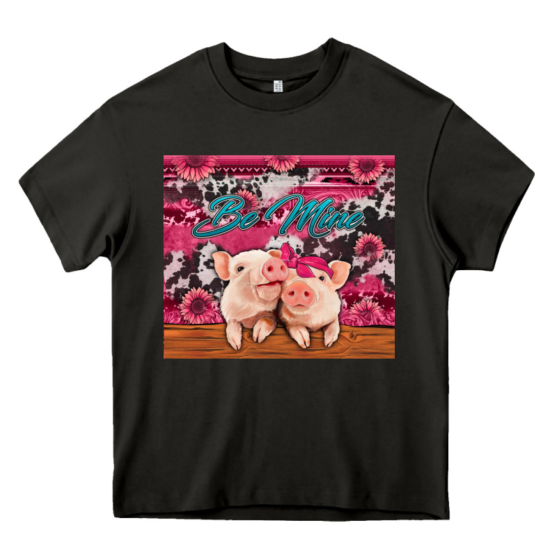 Be Mine Valentine's Day Pigs Heavy Core Tee by Jasminsmagicworld | Teevron
