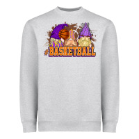 Heather Grey Basketball gnomes Heavyweight Sweatshirt - NancyCooperArtShop