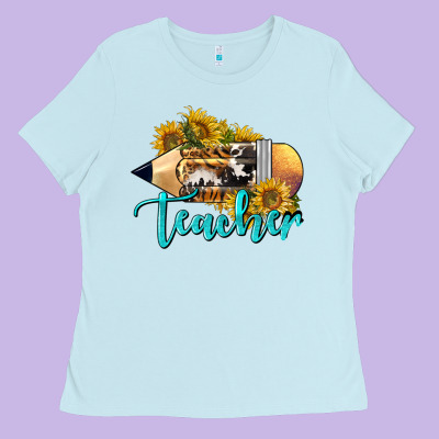 Western Teacher Pencil Ladies Tee Designed By Lillyallendesigns