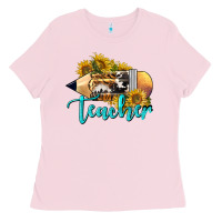 Bubblegum Pink Western Teacher Pencil Ladies Tee - LillyAllenDesigns