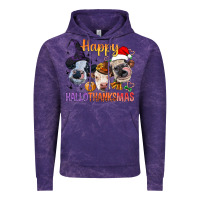 Cloud Purple Happy Hallothanksmas Cows Vintage Hoodie - BundleAndBundleShop