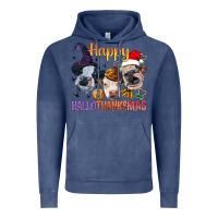 Vintage Denim Happy Hallothanksmas Cows Vintage Hoodie - BundleAndBundleShop