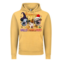 Vintage Mustard Happy Hallothanksmas Cows Vintage Hoodie - BundleAndBundleShop