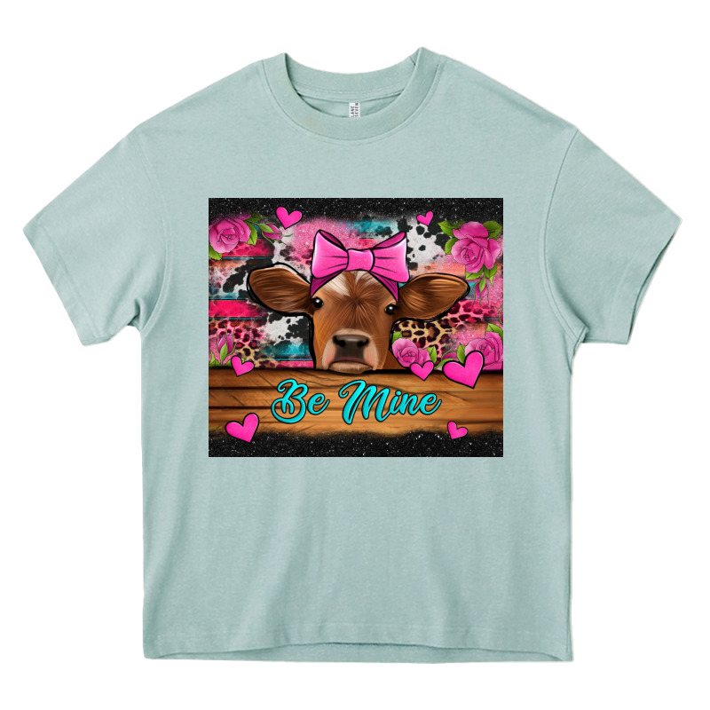 Be Mine Valentine's Day Cow Heavy Core Tee by Jasminsmagicworld | Teevron
