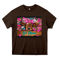 Chocolate Brown be mine valentine's day cow Heavy Core Tee - Jasminsmagicworld