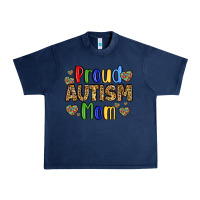 Navy proud autism mom design Urban Heavy Tee - LillyAllenDesigns
