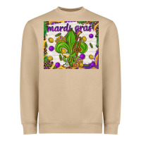 Mushroom Mardi Gras fleur de lis Heavyweight Sweatshirt - NancyCooperArtShop