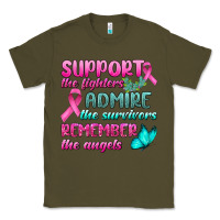 Army Green Support The Lighters Admire The Survivors Remember The Angels Classic Tee - BundleAndBundleShop