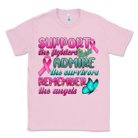 Bubblegum Pink Support The Lighters Admire The Survivors Remember The Angels Classic Tee - BundleAndBundleShop