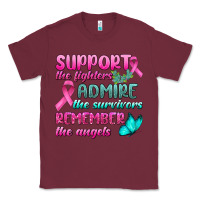 Burgundy Support The Lighters Admire The Survivors Remember The Angels Classic Tee - BundleAndBundleShop