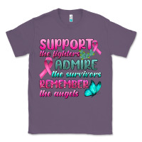 Lavender Support The Lighters Admire The Survivors Remember The Angels Classic Tee - BundleAndBundleShop