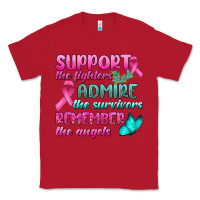 Red Support The Lighters Admire The Survivors Remember The Angels Classic Tee - BundleAndBundleShop
