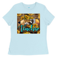 Baby Blue Western Teacher Pencil With Sunflowers Ladies Tee - LillyAllenDesigns