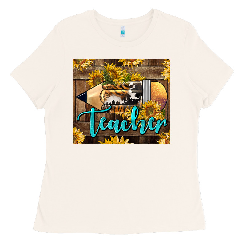 Western Teacher Pencil With Sunflowers Ladies Tee by LillyAllenDesigns | Teevron