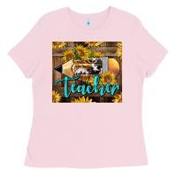 Bubblegum Pink Western Teacher Pencil With Sunflowers Ladies Tee - LillyAllenDesigns