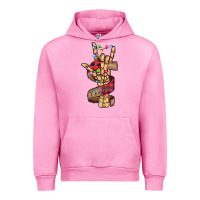 Fuchsia Pink merry christmas skeleton hand Urban Hoodie - CowhideDigitalArt