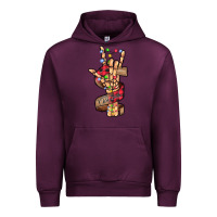 Mauve Wine merry christmas skeleton hand Urban Hoodie - CowhideDigitalArt