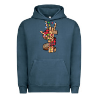 Pigment Midnight Navy merry christmas skeleton hand Urban Hoodie - CowhideDigitalArt