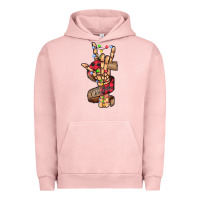 Pigment Salmon merry christmas skeleton hand Urban Hoodie - CowhideDigitalArt