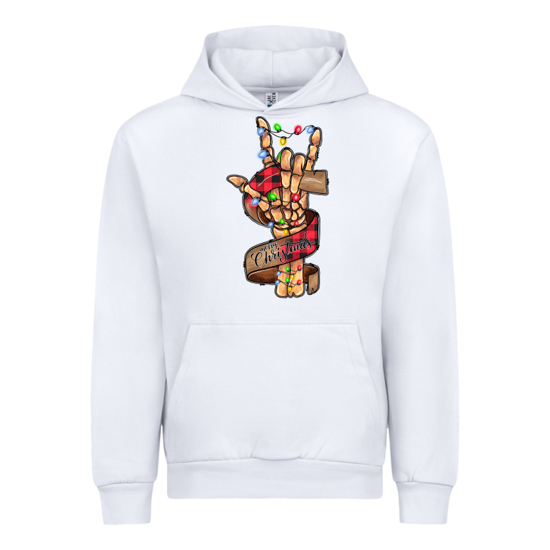 Merry Christmas Skeleton Hand Urban Hoodie by CowhideDigitalArt | Teevron