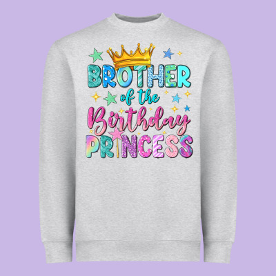 Brother Of The Birthday Princess Heavyweight Sweatshirt Designed By Nancycooperartshop