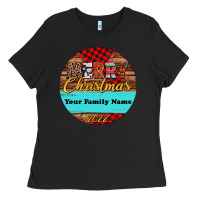 Black (preview)custom christmas ornament Ladies Tee - Jasminsmagicworld