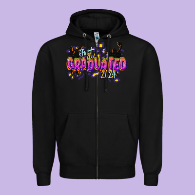 Just Graduated 2024 Zipper Hoodie Designed By Cowgirlartshop