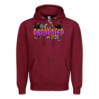 Burgundy just graduated 2024 Zipper Hoodie - CowGirlArtShop