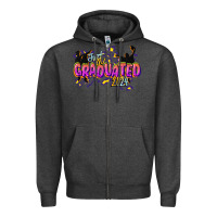 Charcoal Heather just graduated 2024 Zipper Hoodie - CowGirlArtShop