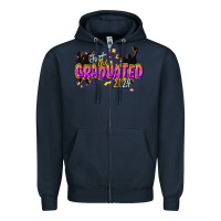 Navy just graduated 2024 Zipper Hoodie - CowGirlArtShop