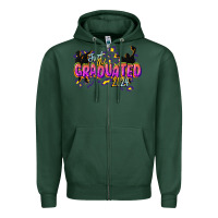 Sports Green just graduated 2024 Zipper Hoodie - CowGirlArtShop