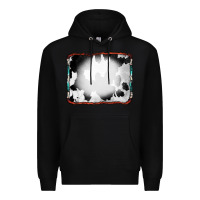 Black Cowhide Background with Bleach Serape Frame Premium Hoodie - CowCowDesign