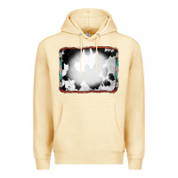 Pina Colada Cowhide Background with Bleach Serape Frame Premium Hoodie - CowCowDesign