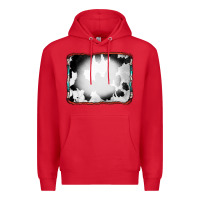 Red Cowhide Background with Bleach Serape Frame Premium Hoodie - CowCowDesign
