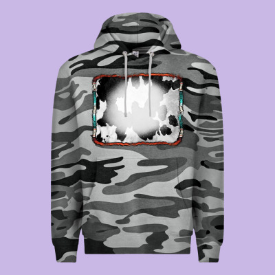 Cowhide Background With Bleach Serape Frame Premium Hoodie Designed By Cowcowdesign