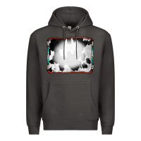Smoke Cowhide Background with Bleach Serape Frame Premium Hoodie - CowCowDesign