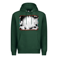 Sports Green Cowhide Background with Bleach Serape Frame Premium Hoodie - CowCowDesign