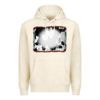 Tofu Cowhide Background with Bleach Serape Frame Premium Hoodie - CowCowDesign