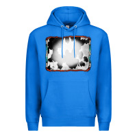 True Royal Cowhide Background with Bleach Serape Frame Premium Hoodie - CowCowDesign