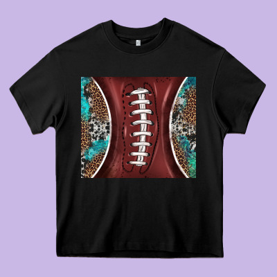 Western Pattern And American Football Heavy Core Tee Designed By Barkaloodesign