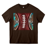 Chocolate Brown western pattern and american football Heavy Core Tee - BarkalooDesign