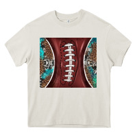 Cream western pattern and american football Heavy Core Tee - BarkalooDesign