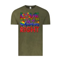 Vintage Olive Love İs a Human Right Vintage Tee - BundleAndBundleShop