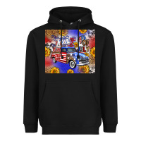 Black Fourth Of July Sunflowers Truck Heavyweight Hoodie - FaDigitalArtStudio