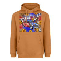 Meerkat Fourth Of July Sunflowers Truck Heavyweight Hoodie - FaDigitalArtStudio
