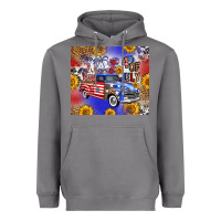 Storm Fourth Of July Sunflowers Truck Heavyweight Hoodie - FaDigitalArtStudio