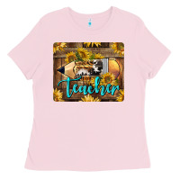 Western Teacher Pencil With Sunflowers Ladies Tee | Teevron